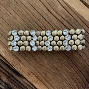 Gold and rhinestone elastic bracelet